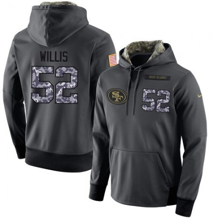 NFL Men's  San Francisco 49ers #52 Patrick Willis Stitched Black Anthracite Salute to Service Player Performance Hoodie