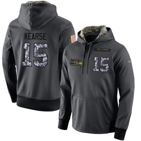 NFL Men's  Seattle Seahawks #15 Jermaine Kearse Stitched Black Anthracite Salute to Service Player Performance Hoodie