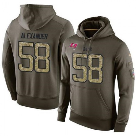 NFL Men's  Tampa Bay Buccaneers #58 Kwon Alexander Stitched Green Olive Salute To Service KO Performance Hoodie