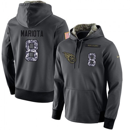 NFL Men's  Tennessee Titans #8 Marcus Mariota Stitched Black Anthracite Salute to Service Player Performance Hoodie