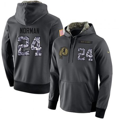 NFL Men's  Washington Redskins #24 Josh Norman Stitched Black Anthracite Salute to Service Player Performance Hoodie