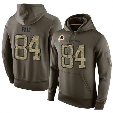 NFL Men's  Washington Redskins #84 Niles Paul Stitched Green Olive Salute To Service KO Performance Hoodie