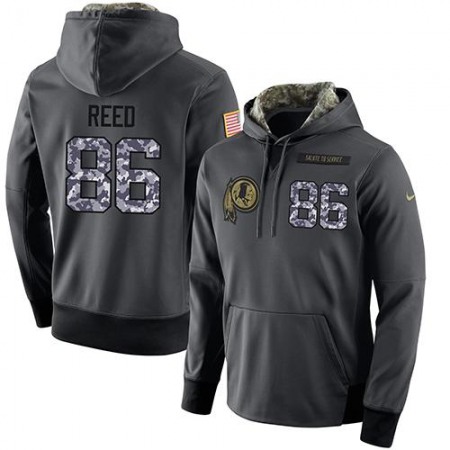 NFL Men's  Washington Redskins #86 Jordan Reed Stitched Black Anthracite Salute to Service Player Performance Hoodie