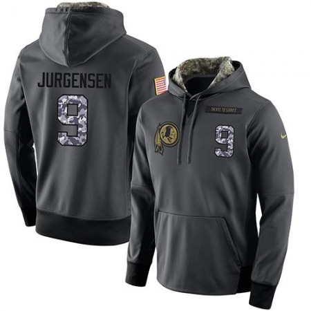 NFL Men's  Washington Redskins #9 Sonny Jurgensen Stitched Black Anthracite Salute to Service Player Performance Hoodie