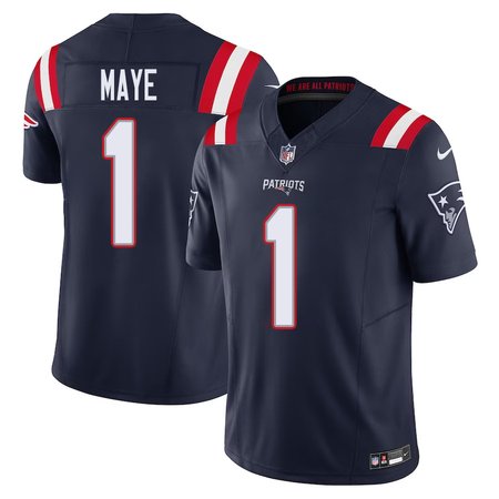 Men's New England Patriots Drake Maye  Navy 2024 NFL Draft First Round Pick Player F.U.S.E. Vapor Untouchable Limited Stitched Football Jersey