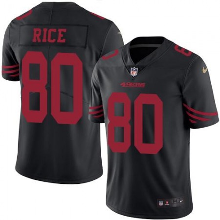 49ers #80 Jerry Rice Black Men's Stitched NFL Limited Rush Jersey