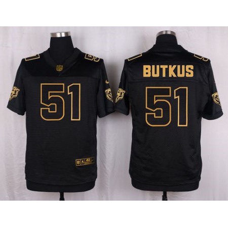Bears #51 Dick Butkus Black Men's Stitched NFL Elite Pro Line Gold Collection Jersey