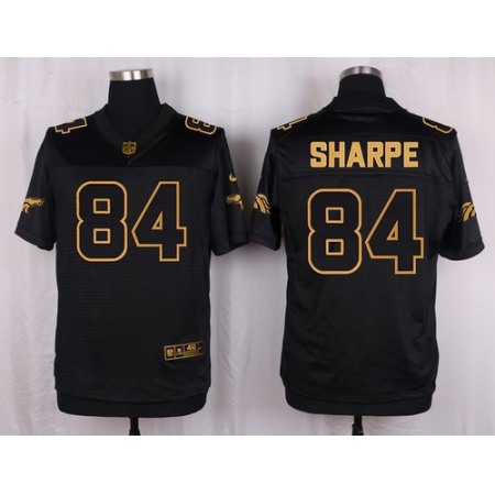 Broncos #84 Shannon Sharpe Black Men's Stitched NFL Elite Pro Line Gold Collection Jersey
