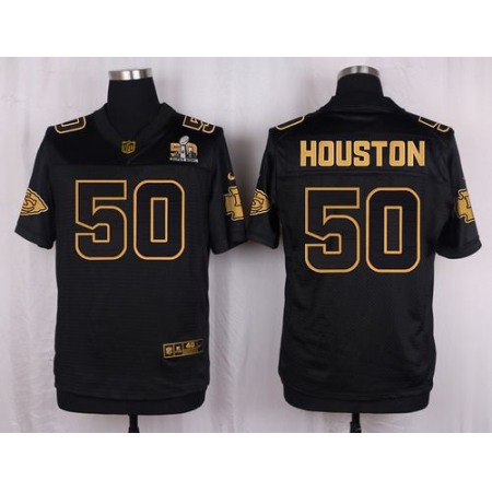Chiefs #50 Justin Houston Black Men's Stitched NFL Elite Pro Line Gold Collection Jersey