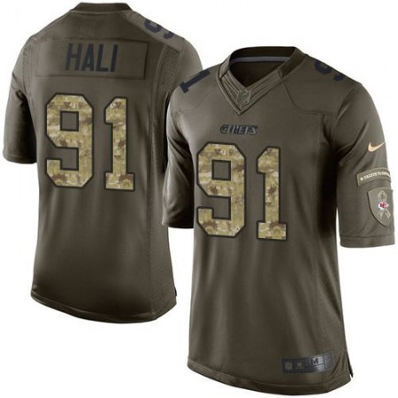 Chiefs #91 Tamba Hali Green Men's Stitched NFL Limited Salute to Service Jersey