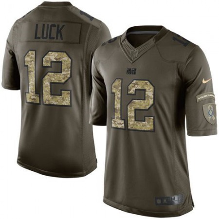 Colts #12 Andrew Luck Green Men's Stitched NFL Limited Salute to Service Jersey