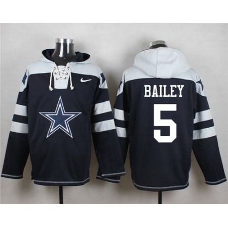 Cowboys #5 Dan Bailey Navy Blue Player Pullover NFL Hoodie