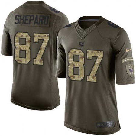 Giants #87 Sterling Shepard Green Youth Stitched NFL Limited Salute to Service Jersey