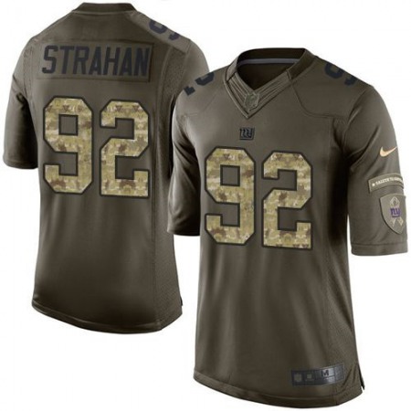 Giants #92 Michael Strahan Green Men's Stitched NFL Limited Salute to Service Jersey