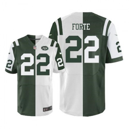 Jets #22 Matt Forte Green/White Men's Stitched NFL Elite Split Jersey