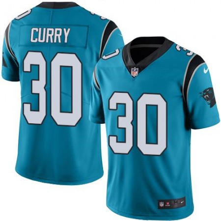 Panthers #30 Stephen Curry Blue Men's Stitched NFL Limited Rush Jersey