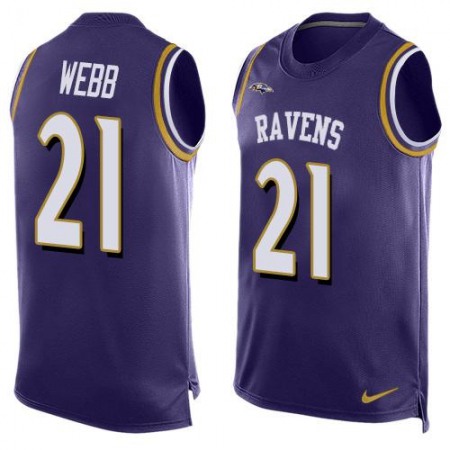 Ravens #21 Lardarius Webb Purple Team Color Men's Stitched NFL Limited Tank Top Jersey