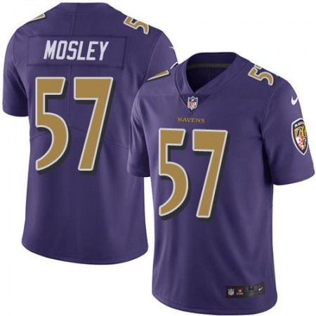 Ravens #57 C.J. Mosley Purple Youth Stitched NFL Limited Rush Jersey