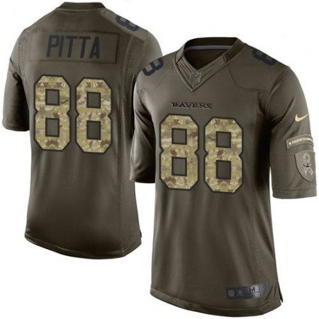 Ravens #88 Dennis Pitta GreenI Men's Stitched NFL Limited Salute to Service Jersey