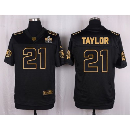 Redskins #21 Sean Taylor Black Men's Stitched NFL Elite Pro Line Gold Collection Jersey