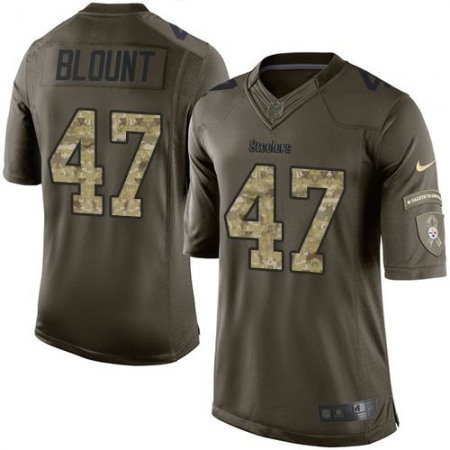 Steelers #47 Mel Blount Green Men's Stitched NFL Limited Salute to Service Jersey