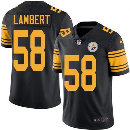 Steelers #58 Jack Lambert Black Men's Stitched NFL Limited Rush Jersey
