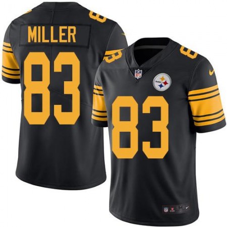 Steelers #83 Heath Miller Black Youth Stitched NFL Limited Rush Jersey