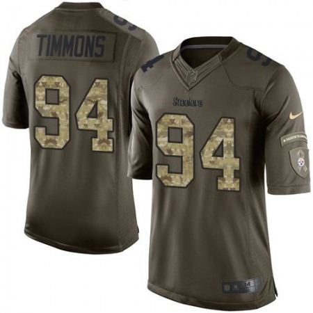 Steelers #94 Lawrence Timmons Green Youth Stitched NFL Limited Salute to Service Jersey