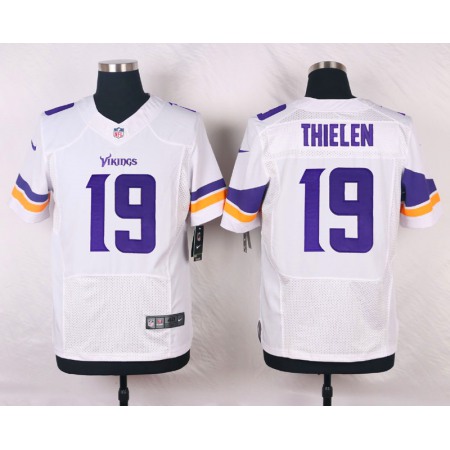 Vikings #19  Adam Thielen White Team Color Men's Stitched NFL Elite Jersey