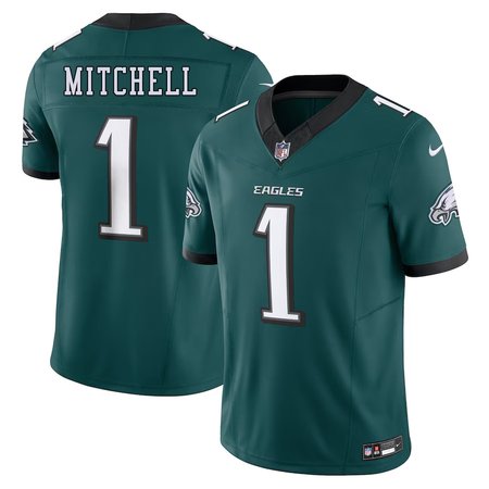 Men's Philadelphia #1 Eagles Quinyon Mitchell  Midnight Green 2024 NFL Draft First Round Pick Player F.U.S.E. Vapor Untouchable Limited Stitched Football Jersey