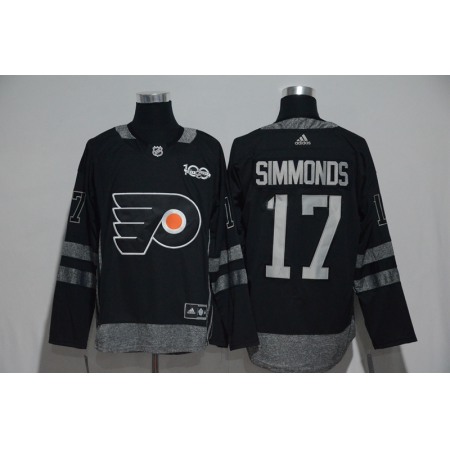 Philadelphia Flyers #17 Wayne Simmonds Black Men's 1917-2017 100th  Anniversary   Stitched NHL Jersey