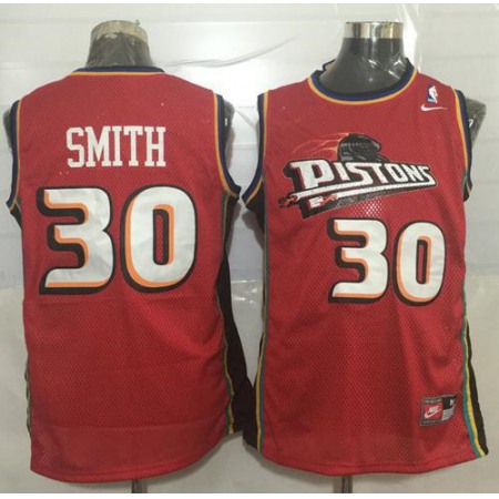 Pistons #30 Joe Smith Red  Throwback Stitched NBA Jersey