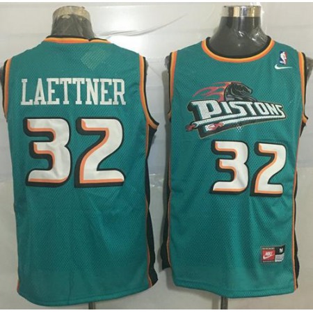 Pistons #32 Christian Laettner Green  Throwback Stitched NBA Jersey