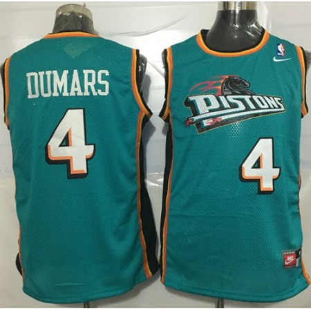 Pistons #4 Joe Dumars Green  Throwback Stitched NBA Jersey