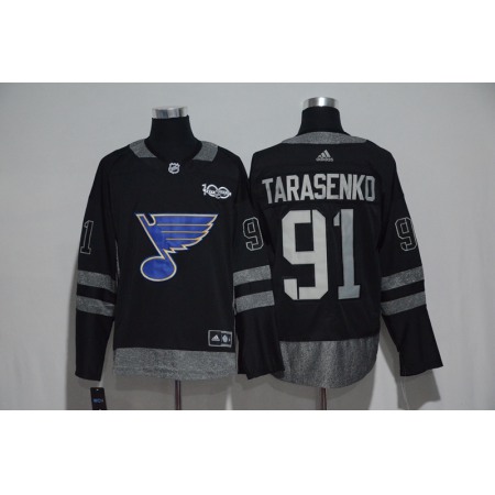 St. Louis Blues #91 Vladimir Tarasenko Black Men's 1917-2017 100th  Anniversary   Stitched NHL Jersey