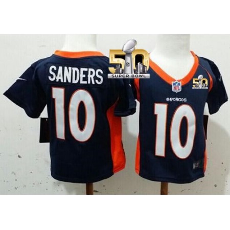 Toddler  Broncos #10 Emmanuel Sanders Navy Blue Alternate Super Bowl 50 Stitched NFL Elite Jersey
