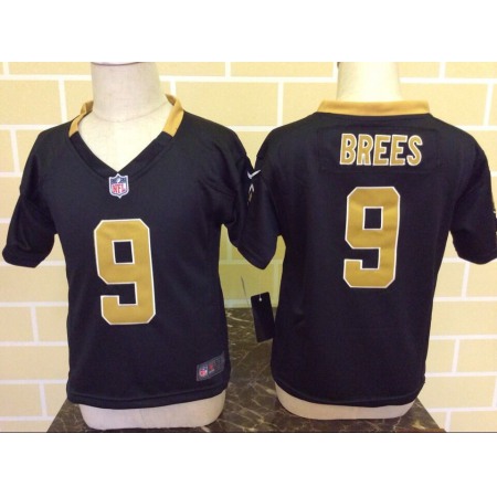 Toddler  New Orleans Saints #9 Drew Brees Black Stitched NFL Jersey