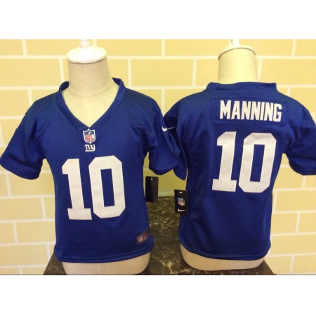 Toddler  New York Giants #10 Eli Manning Blue Stitched NFL Jersey