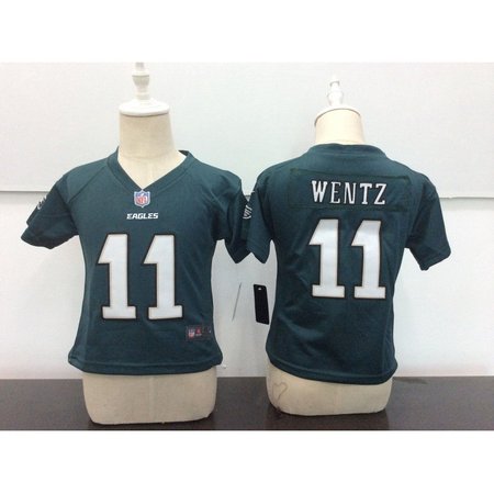Toddler  Philadelphia Eagles #11 Carson Wentz Green Team Color Stitched NFL Jersey