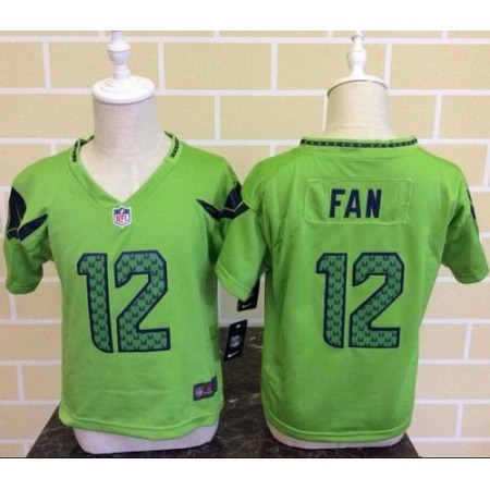 Toddler  Seahawks #12 Fan Green Alternate Stitched NFL Elite Jersey