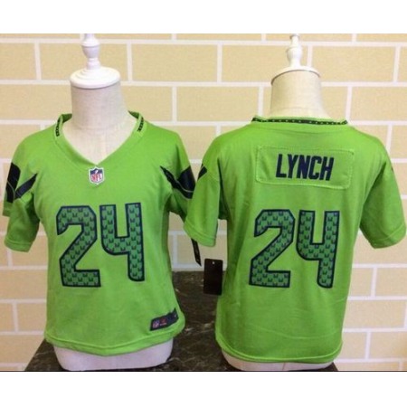 Toddler  Seahawks #24 Marshawn Lynch Green Alternate Stitched NFL Elite Jersey