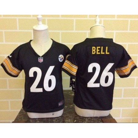 Toddler  Steelers #26 Le'Veon Bell Black Team Color Stitched NFL Elite Jersey