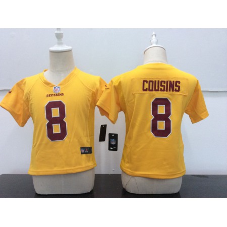 Toddler  Washington Redskins #8 Kirk Cousins Gold Stitched NFL Jersey