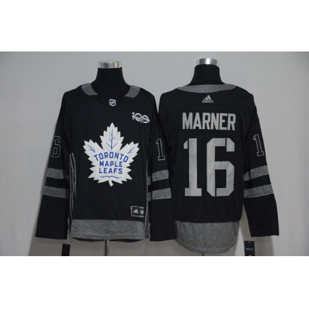 Toronto Maple Leafs #16 Mitchell Marner Black Men's 1917-2017 100th  Anniversary Stitched NHL Jersey