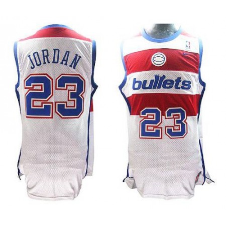Wizards #23 Michael Jordan White  Throwback Stitched NBA Jersey