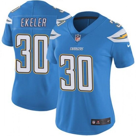 Women's Los Angeles Chargers  #30 Austin Ekeler Blue Vapor Untouchable Limited Stitched NFL Jersey