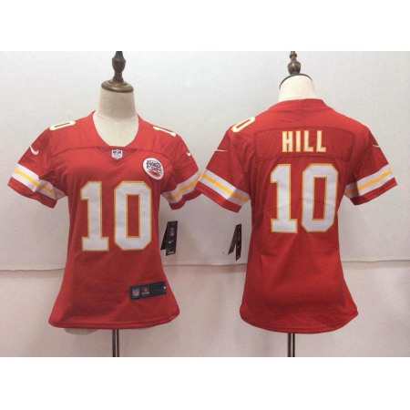 Women's  Kansas City Chiefs #10 Tyreek Hill Red Untouchable Limited Stitched NFL Jersey