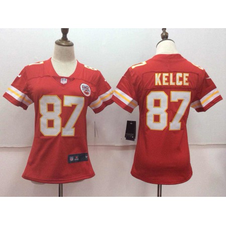 Women's  Kansas City Chiefs #87 Travis Kelce Red Vapor Untouchable Player Limited Stitched NFL Jersey