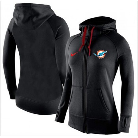 Women's  Miami Dolphins Full-Zip Performance Hoodie Black