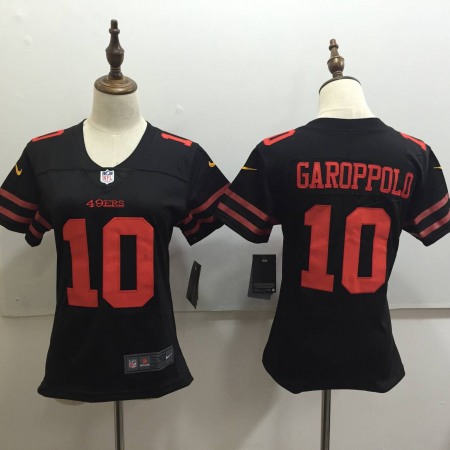 Women's  San Francisco 49ers #10 Jimmy Garoppolo Black Untouchable Limited Stitched NFL Jersey